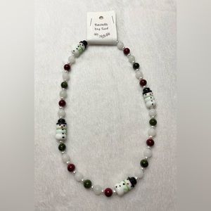 Christmas snowman necklace